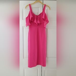Rachel Roy Pink off shoulder midi dress